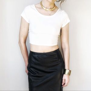 Tobi Cross Back Crop Top Medium